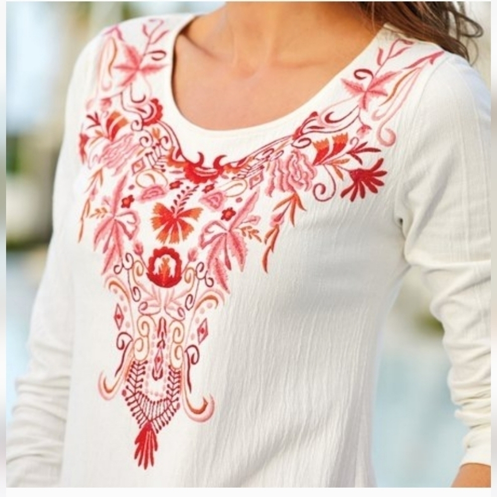 SOFT SURROUNDINGS CANARY ISLAND TUNIC SIZE M - Picture 2 of 8